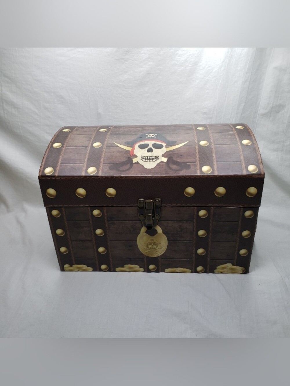 Pirate Chest Bundle with Flags Sword Jewelry Doubloons Flask